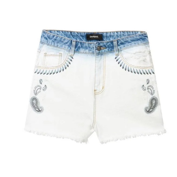 DESIGUAL bohemian frayed denim shorts size EU32 (US12) - Picture 1 of 10